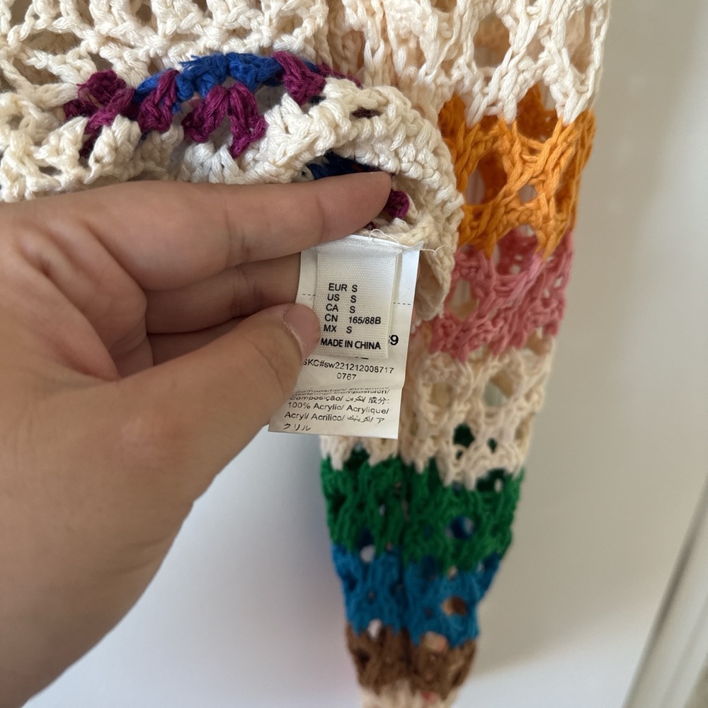 Multicolor Crochet Patchwork Cardigan - image 4